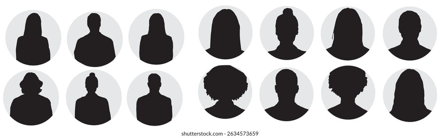 different people profile silhouette avatar