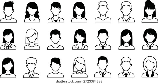 Diferentes personas se muestran en un formato de cuadrícula. Cada persona tiene un peinado único y expresión facial. El fondo es liso, lo que permite centrarse en los diversos estilos.