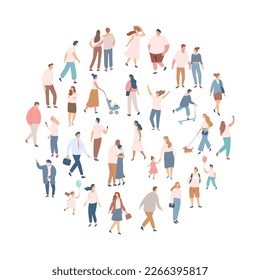 Different People silhouette vector set. City crowd. Male and female flat characters isolated on white background.