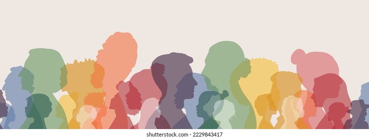 Diferentes personas se mantienen juntas. Ilustración vectorial plana.