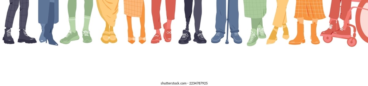 Different people stand side by side together. Modern concept.