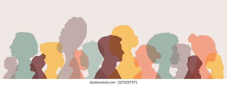 Diferentes personas se mantienen juntas. Ilustración vectorial plana.