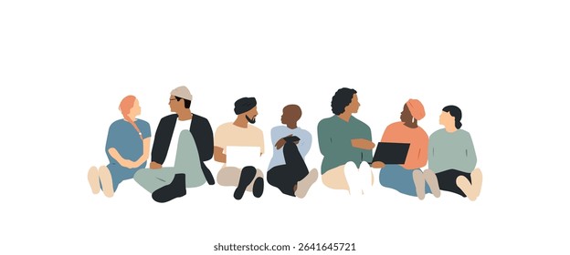 Different people talk to each other. Communication concept.	