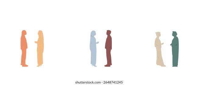 Different people talk to each other. Communication concept.	