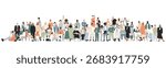 Different people together. Crowd concept.