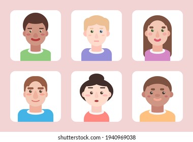 different people vector icon set