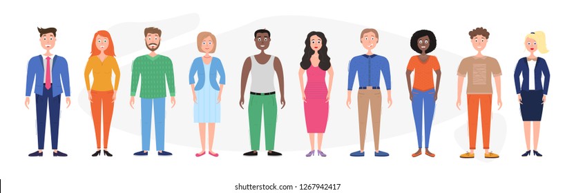 Different people. Vector illustration of men and women