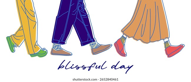 different people walking line art drawing. Group of business people walking at city. Casual townspeople crosses the road  hand drawn vector illustration isolated on white background.