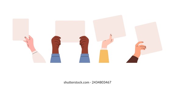 Different people's hands hold a sheet of paper