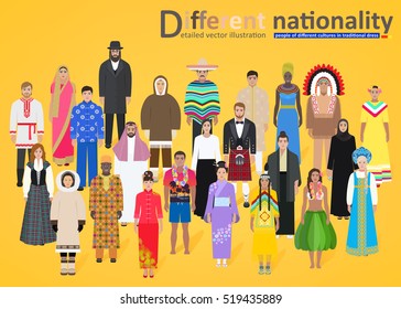 Different Peoples World National Costumes On Stock Vector Royalty Free