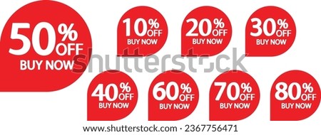 Different percent discount tag set vector art 
