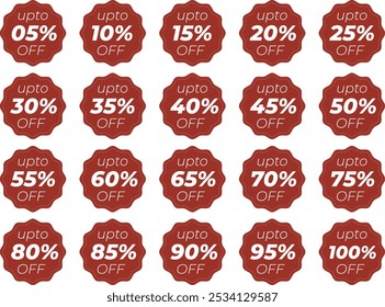 Diferente porcentaje de descuento en la etiqueta de Precio de descuento Precio por ciento de descuento en las insignias de Anuncios