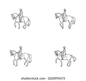 Different performance of piaffe by dressage horses of different types