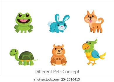 Conjunto de diferentes mascotas. colección animal