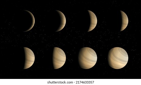 different phases of planet eclipse in set
