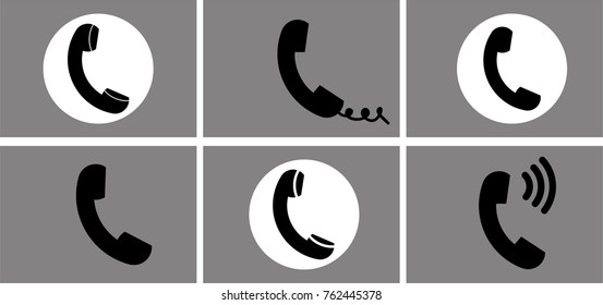 Different phone icons set. Isolated, vector.