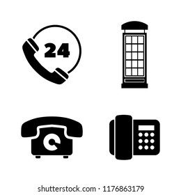 Different Phones. Simple Related Vector Icons Set for Video, Mobile Apps, Web Sites, Print Projects and Your Design. Different Phones icon Black Flat Illustration on White Background.