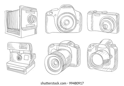 Different Photo Cameras Vector Set Stock Vector (Royalty Free) 99480917 ...