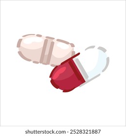 Different pills on white background