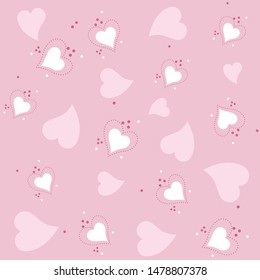 different pink hearts on a pink background