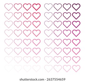 Different Pink hearts on white, All Best Pink hearts collection, valentines day hearts vector