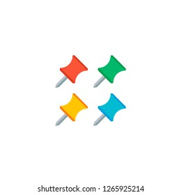 Different pins icon flat element. Vector illustration of different pins icon flat isolated on clean background for your web mobile app logo design.