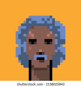 Diferentes dibujos vectoriales de retratos de pixelart. Una serie de personajes lindos que se pueden usar en cada campo.