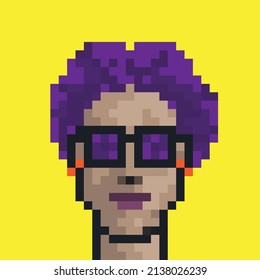 Diferentes dibujos vectoriales de retratos de pixelart. Una serie de personajes lindos que se pueden usar en cada campo.
