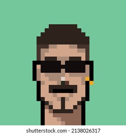Diferentes dibujos vectoriales de retratos de pixelart. Una serie de personajes lindos que se pueden usar en cada campo.