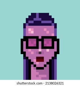 Different pixelart portrait vector drawings. A series of cute characters that you can use in every field.