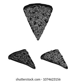 Different pizza black icons in set collection for design.Pizza food vector symbol stock web illustration.