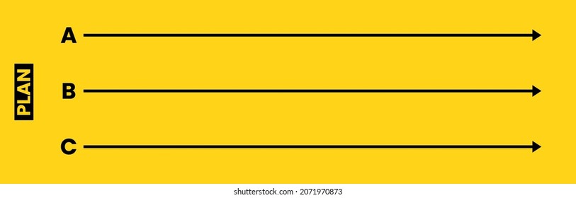 Different plan. Banner with arrows for choose your way.