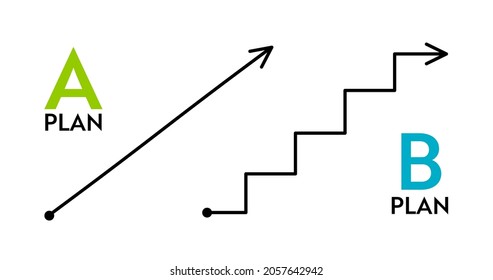 Different plan concept. Path A or B. Vector design elements for moder infographic.
