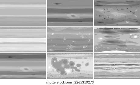 Diferentes ilustraciones de conjunto de texturas de planeta