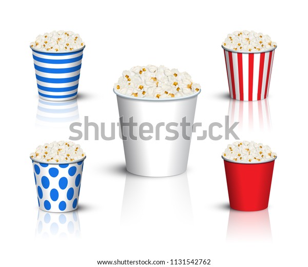 Download Different Popcorn Buckets Mockup Vector Popcorn Stock Vector Royalty Free 1131542762