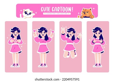 different pose cute cartoon character collection 8
