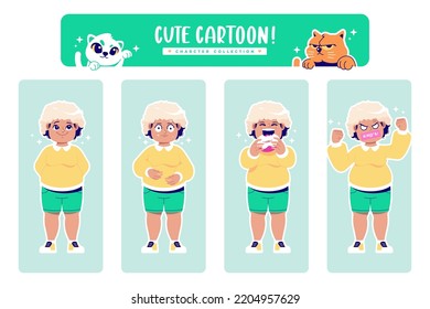 different pose cute cartoon character collection 7