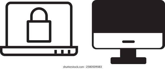 different positions, computer, Laptop blank screen mockup, screen transparent 
