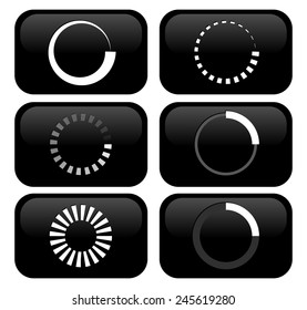 Different preloaders, buffer or generic circular shapes, progress indicators. UI, web design elements.