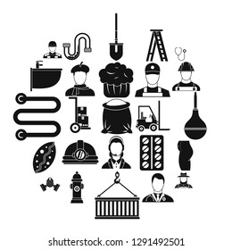 Different professions icons set. Simple set of 25 different professions vector icons for web isolated on white background