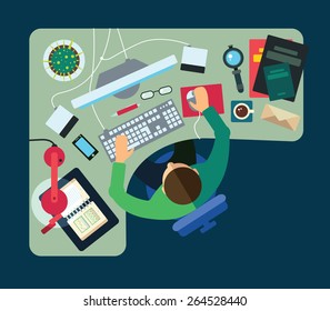 Different professions. This vector illustration made on bussyness theme in flat style.  