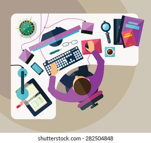 Different professions. This vector illustration made on business theme in flat style.  
