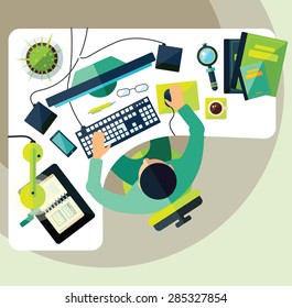 Different professions. This vector illustration made on bussiness theme in flat style.  