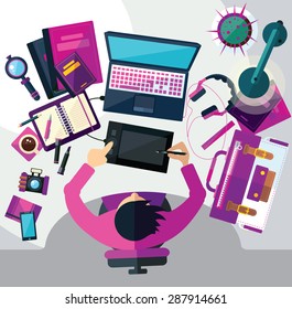 Different professions. This vector illustration made on business theme in flat style.  