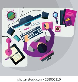 Different professions. This vector illustration made on business theme in flat style.  