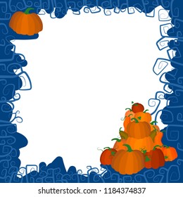 lot of different pumpkins for Halloween in the form of a frame