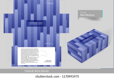 Different purple shade bars tissue box concept, template for business purpose, place your text and logos and ready to go for print.