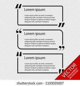 Different Quote Signs - Vector Icons - Isolated On Transparent Background