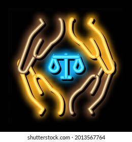 different race rigths neon light sign vector. Glowing bright icon different race rigths sign. transparent symbol illustration