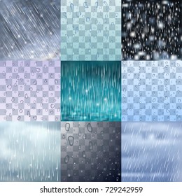 Different rain drops and rainy lines background vector water raindrop illustration